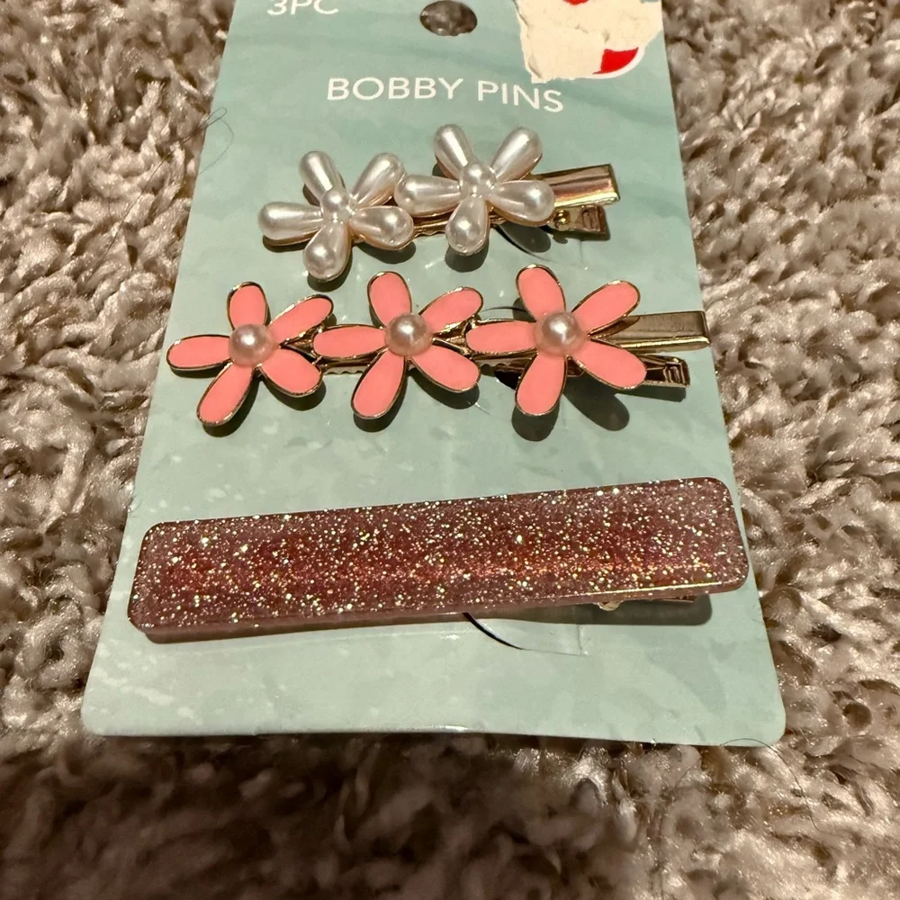 Kids Hair Accessories Set - Pink, Blue, Silver